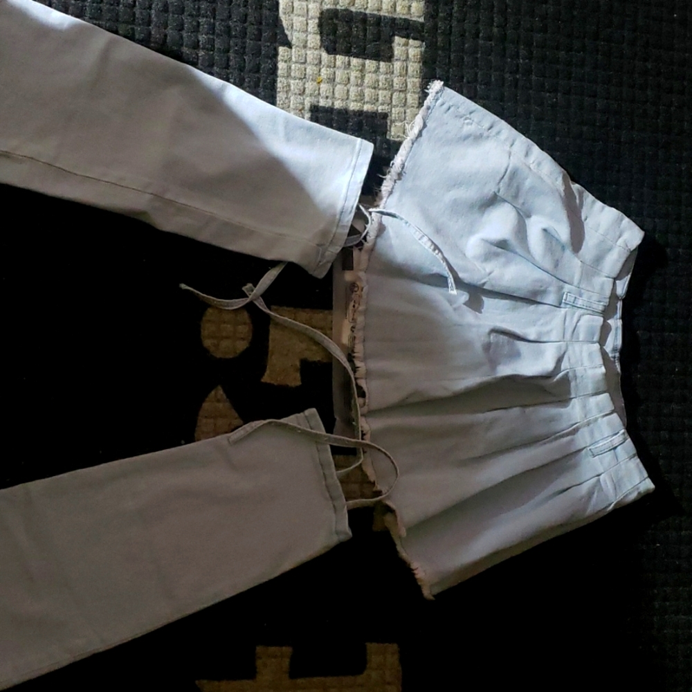 Denim Skirt & Jean Leg Warmers